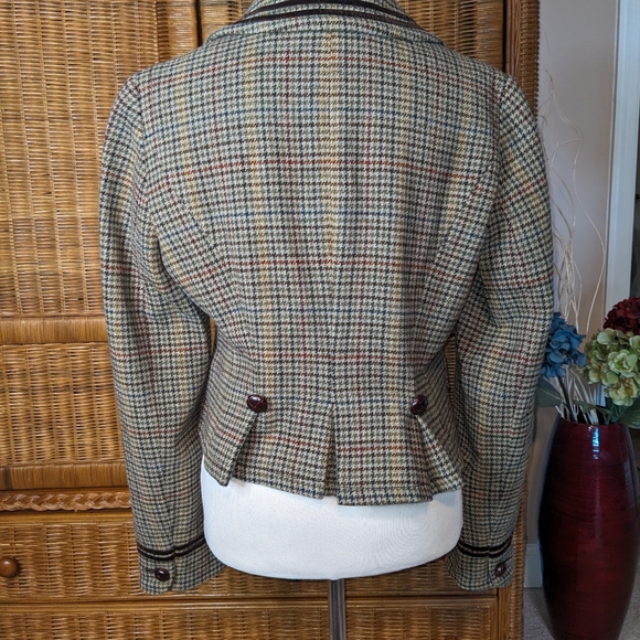 *RARE* VINTAGE RALPH LAUREN | Wool Houndstooth Riding Jacket MEDIUM - Picture 5 of 6